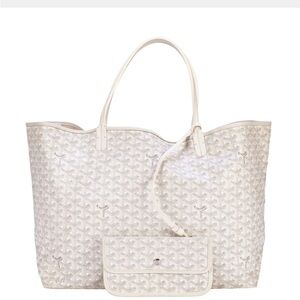 GOYARD ST. LOUIS GM TOTE WITH POUCH - WHITE
